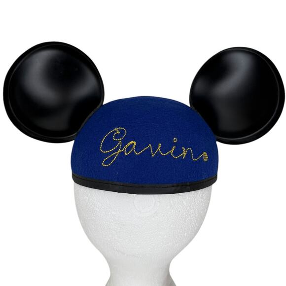 Disneyland Mickey Mouse Ears Blue With Patch (Gavin embroidered on back) Youth - Picture 4 of 7